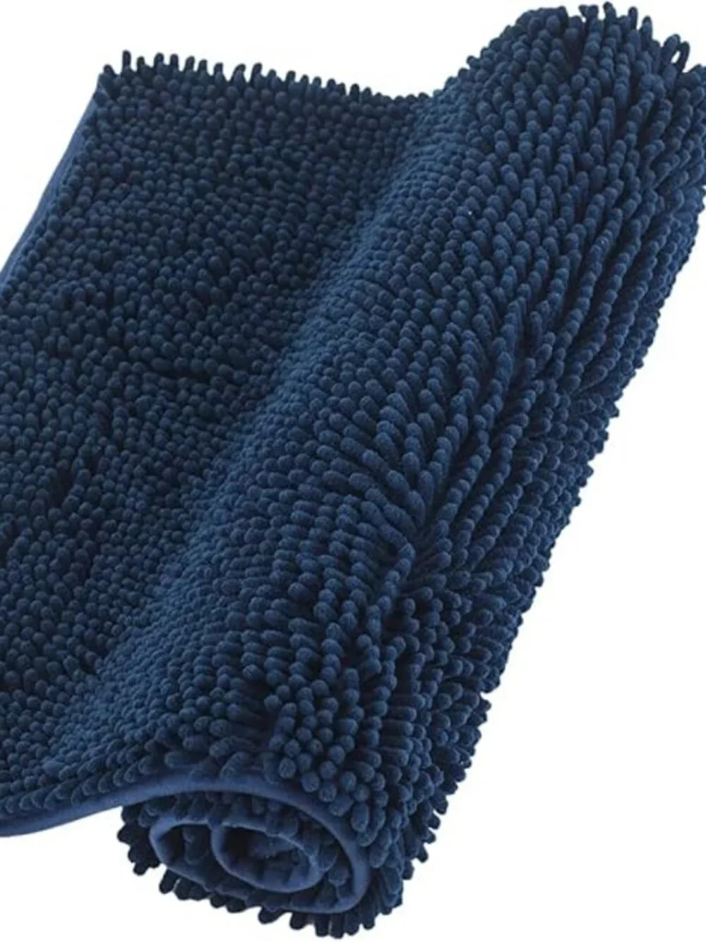 Chenille Bathroom Rugs Non Slip Bath Bathroom Accessories (Navy, 20